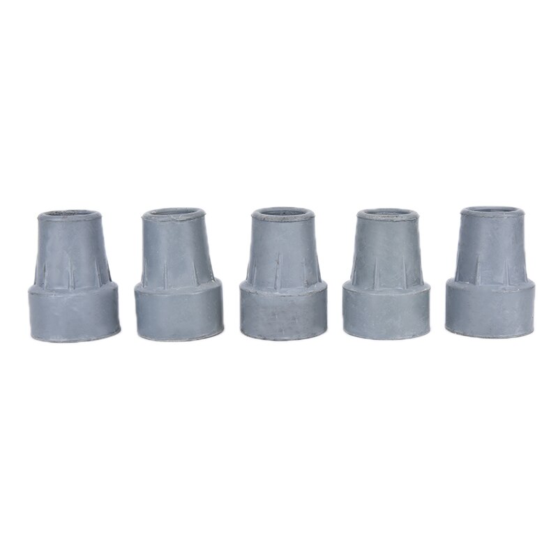 5 uds. De extremos de goma para bastón, punta de bastón, almohadilla para muletas de goma, virola de Metal pesado, parte inferior de 19mm, accesorios para bastón: Gris claro