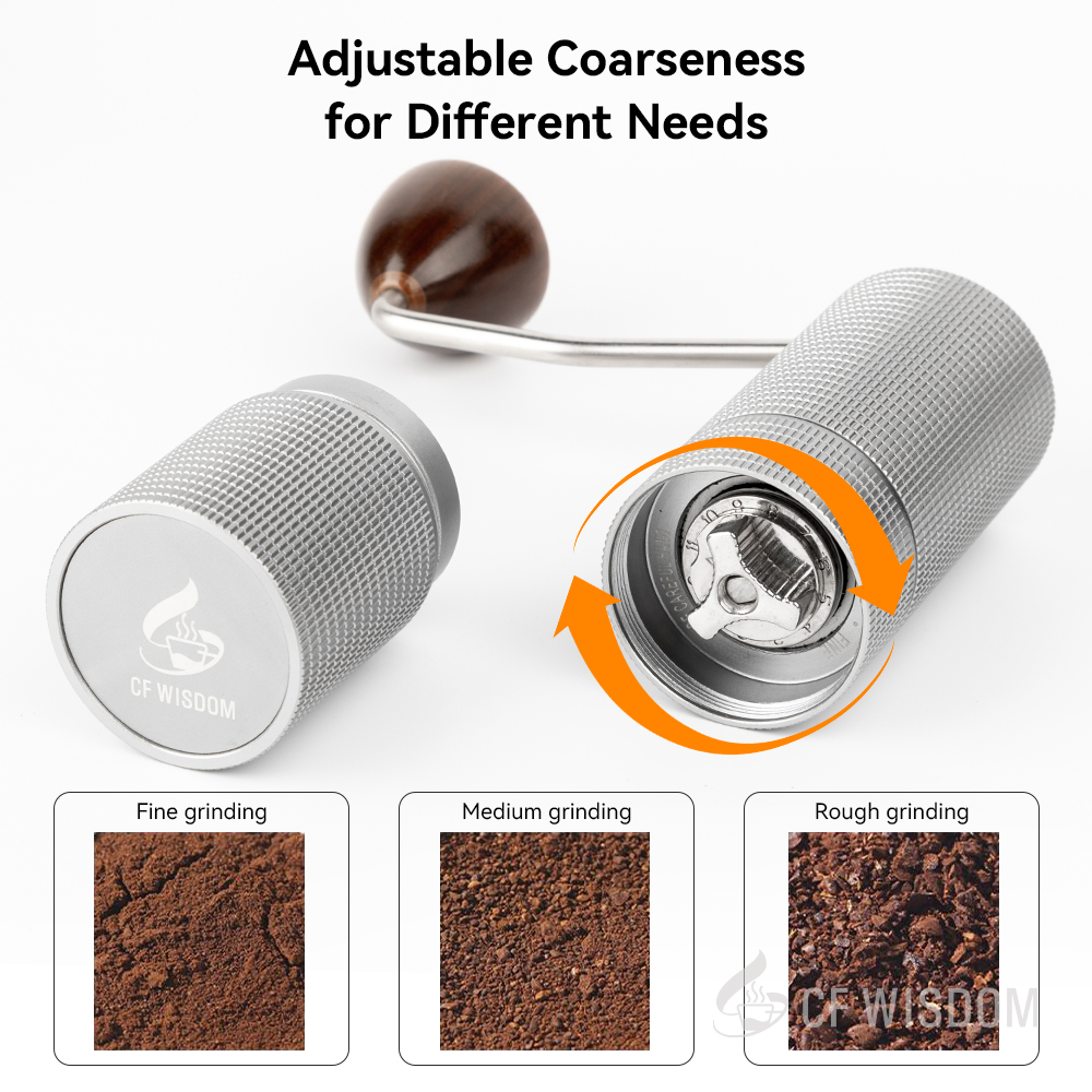 Justerbar kaffekvarn, kaffebönkvarn för espresso, manuell kaffekvarn, jul tacksägelse