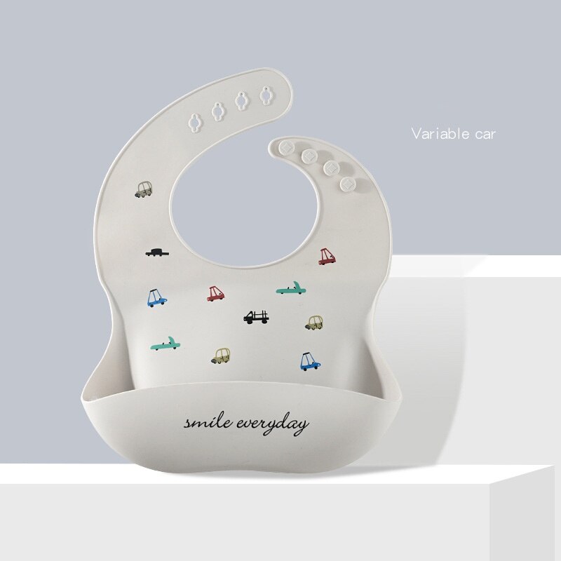 PatPat bebé Baberos toalla para la Saliva de dibujos animados delantales bebé alimentación de silicona Baberos para bebé niño y niñas: Grey