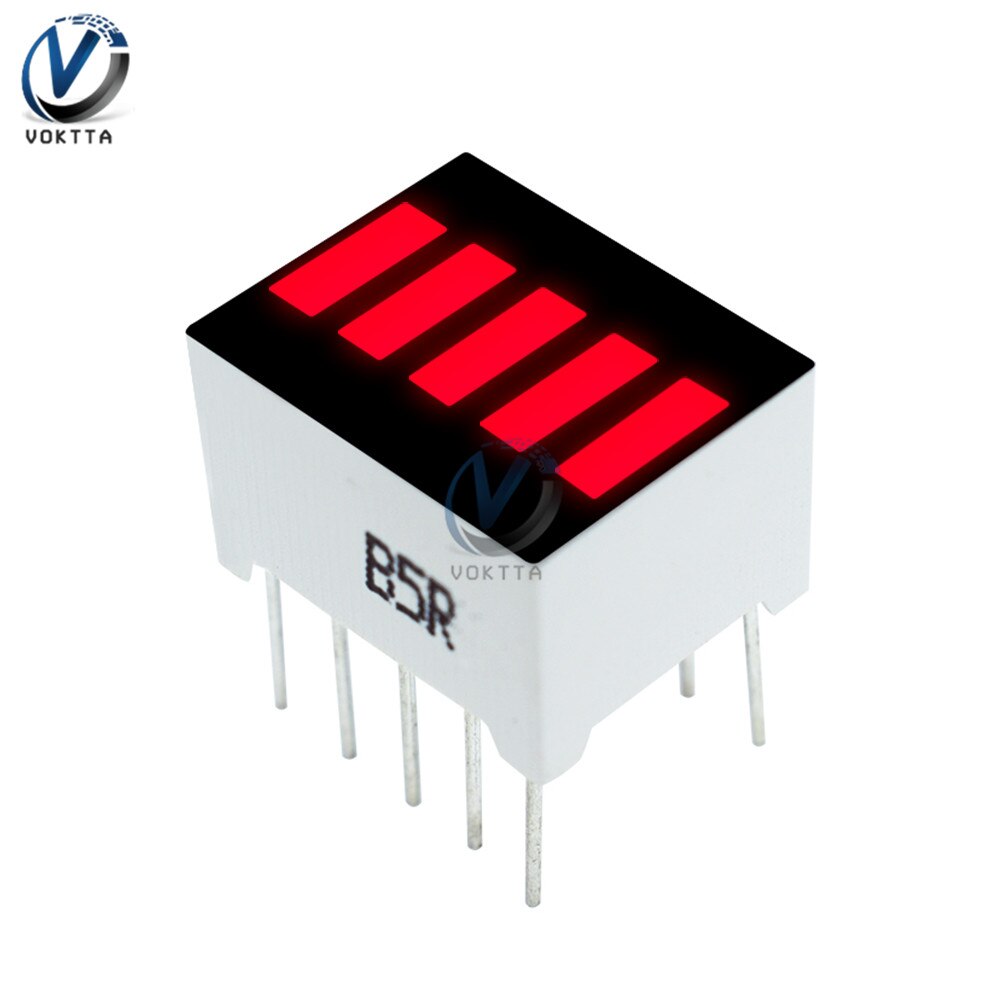 10 segment led bar lys display rød gul grøn blå 5 segment rød led display 4 farve led batteri kapacitet display modul: 5 segment