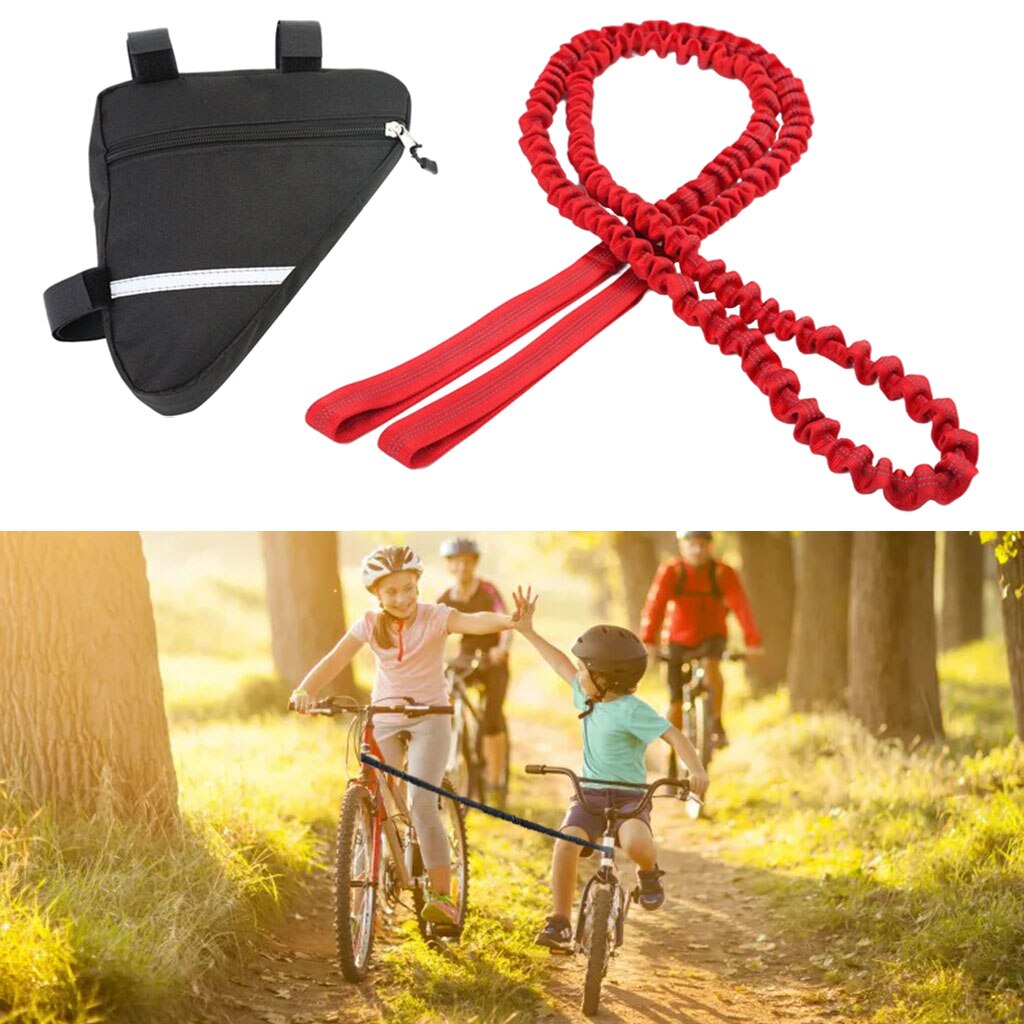 Corde de traction élastique pour vélo, vtt, cyclisme, attache arrière: Red