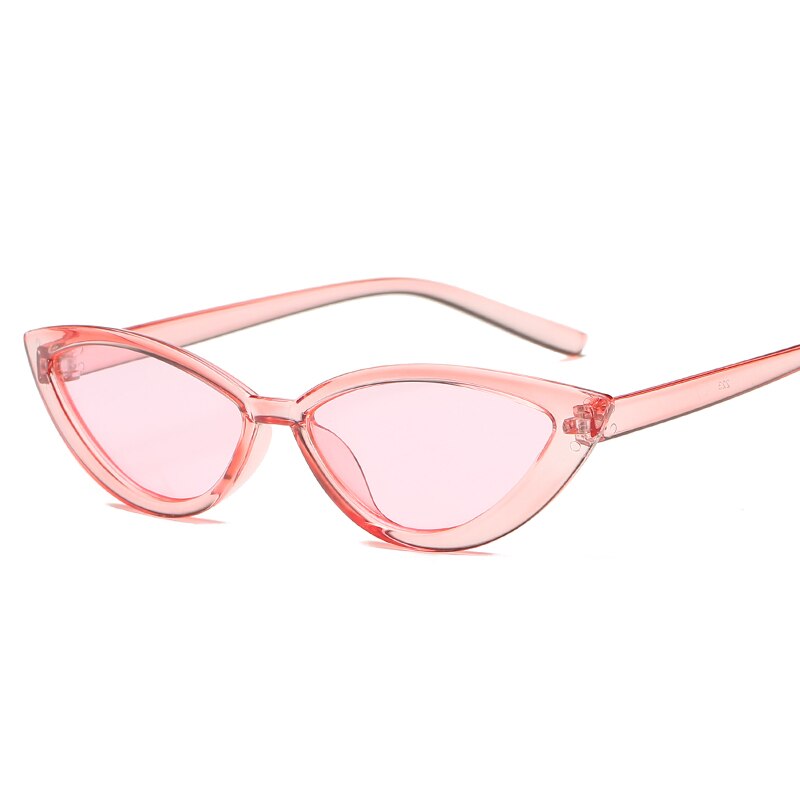 Gafas de sol con montura transparente de estilo de ojo de gato COOYOUNG, accesorios de verano rojos para mujer, gafas de sol femeninas a la para la playa UV400: C3Pink