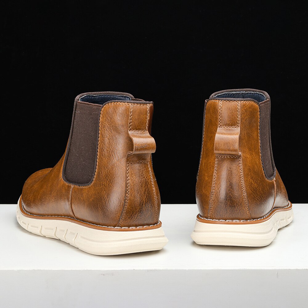 Large size chelsea men boots brand comfortable boots leather