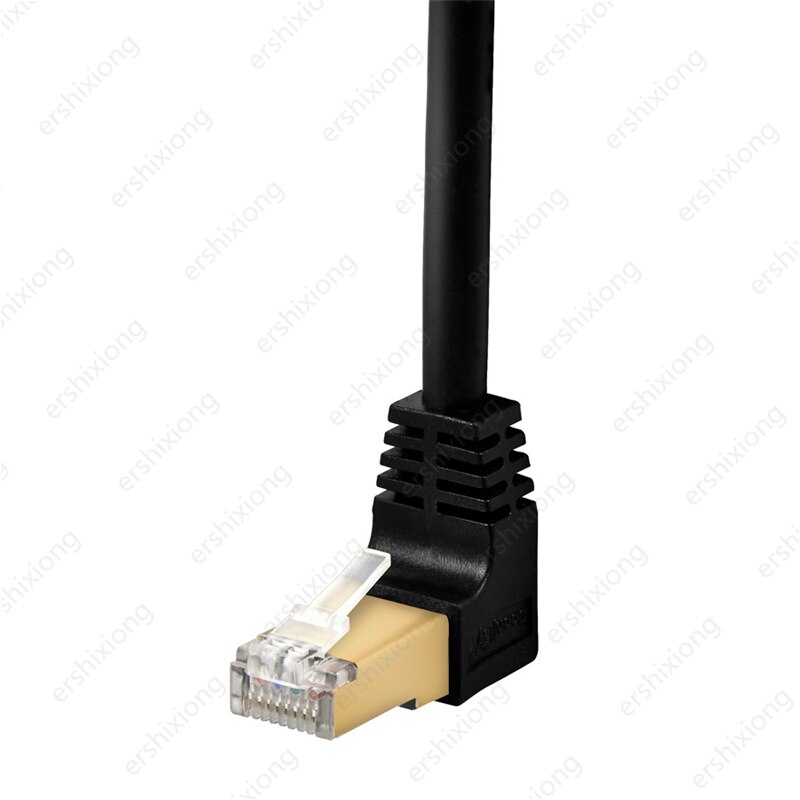 Cat7 kabel Ethernet RJ45 SFTP kabel krosowy 90 stopni kąt prosty do sieci komputerowe laptopa Modem Router 0.3m przewód Lan