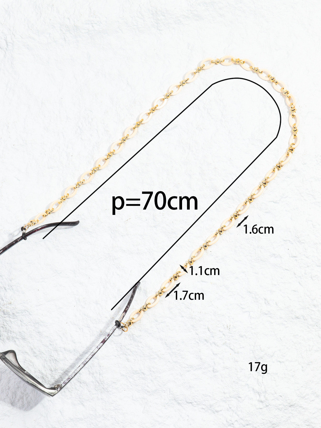 70cm Vintage Acrylic Glasses Chain for Men Women Sunglasses Chains Lanyard Neck Strap Rope Eyeglasses Holder Cord