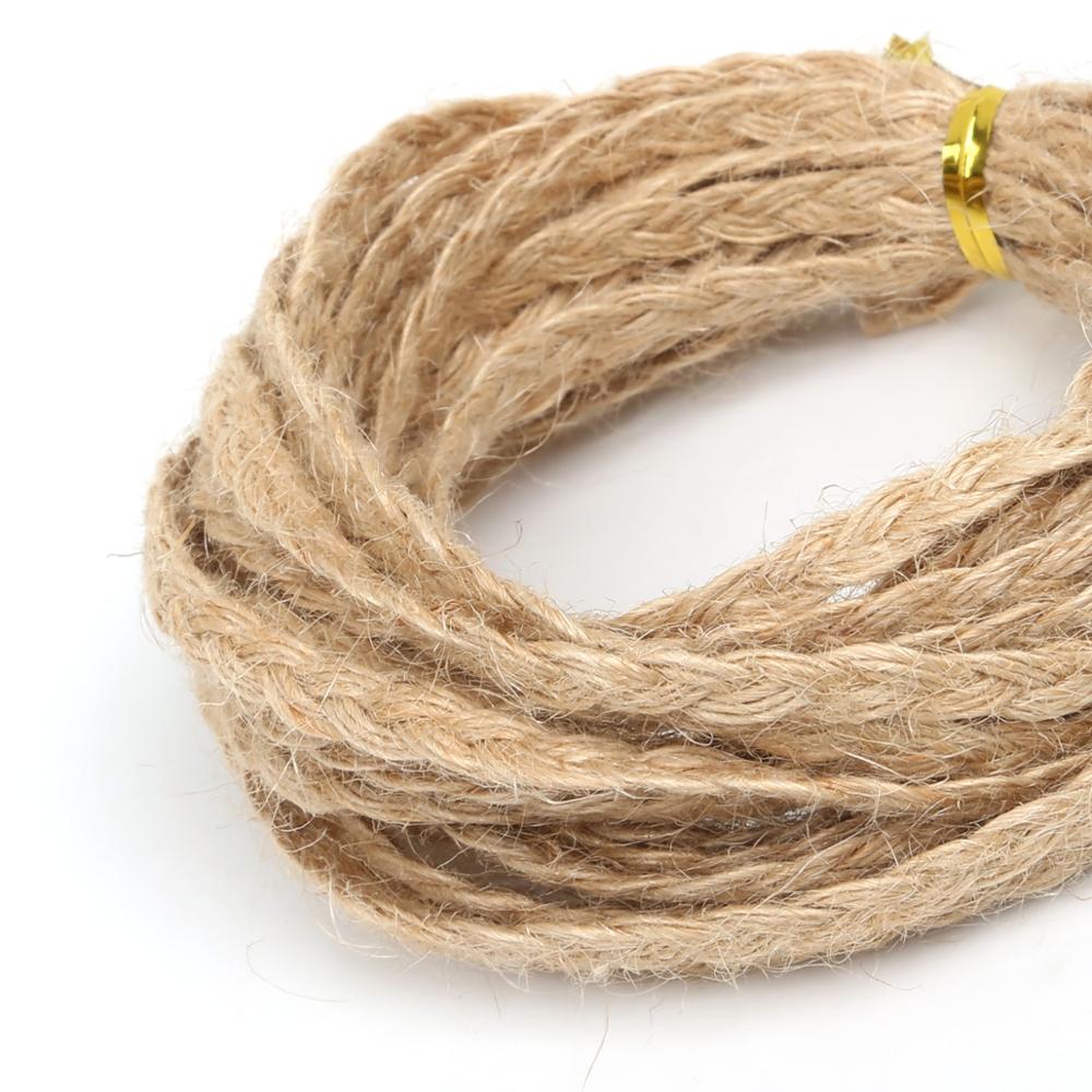 2/4/6mm säckväv band 5m/ parti naturligt hessian jute garn rep för diy rustik bröllop julfest dekoration tillbehör