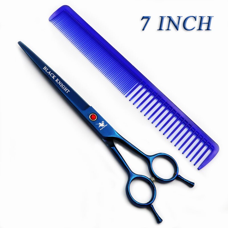 7 Inch Hairdressing Scissors Pet Grooming Scissors Barber Cutting Shears Blue style With comb Left/right hand use: 1 pcs add comb