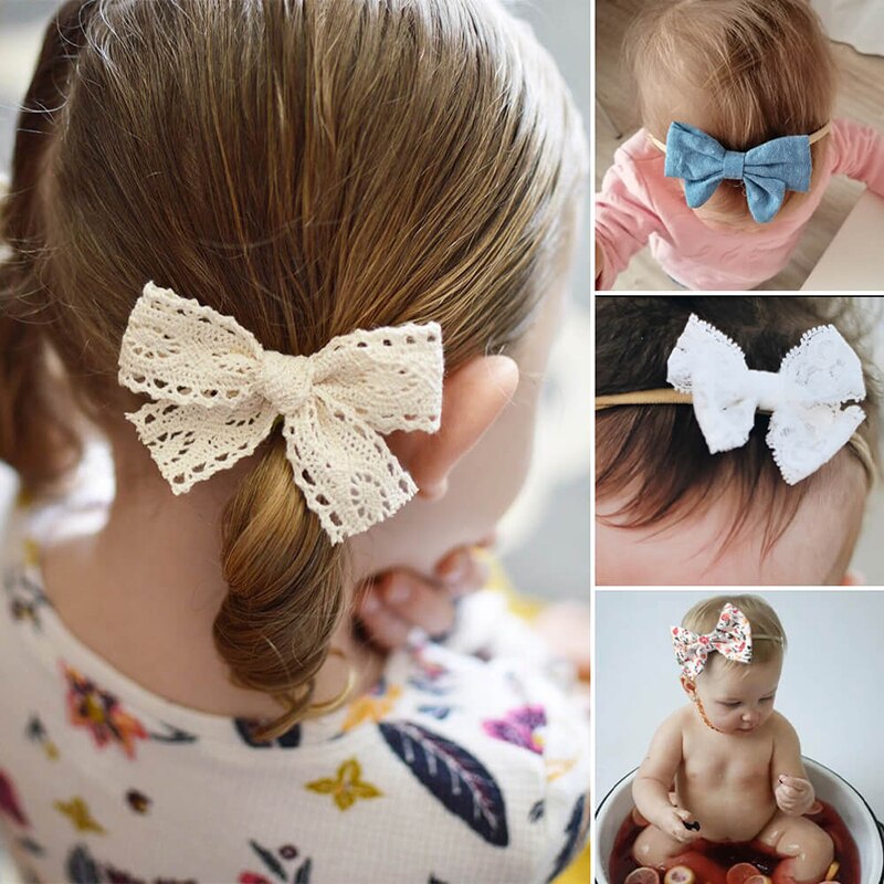 10 stücke Prinzessin Neugeborenen Mädchen Stirnband Blumen- Bowknot Elastische Baby Nylon Haar Zubehör einstellen Für freundlicher Fotografie Zubehör