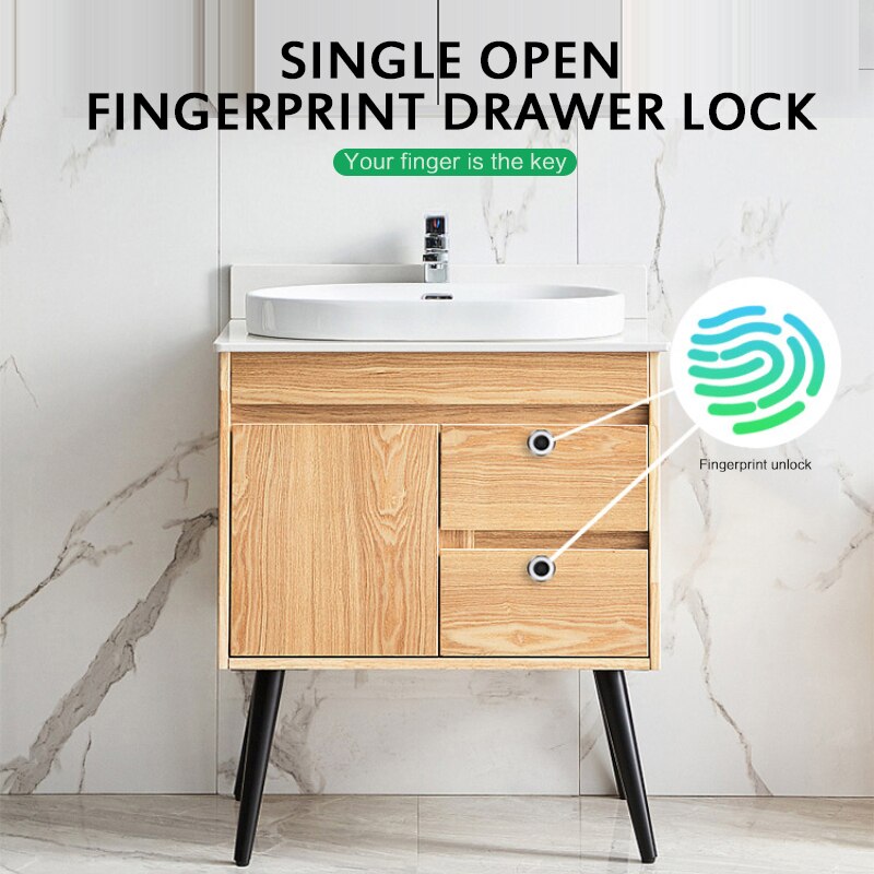 1PC Keyless Mini Fingerprint Cabinet Lock Biometric Electric Lock 20 USERS One-touch Security Smart Lock For Cabinet Drawer Safe
