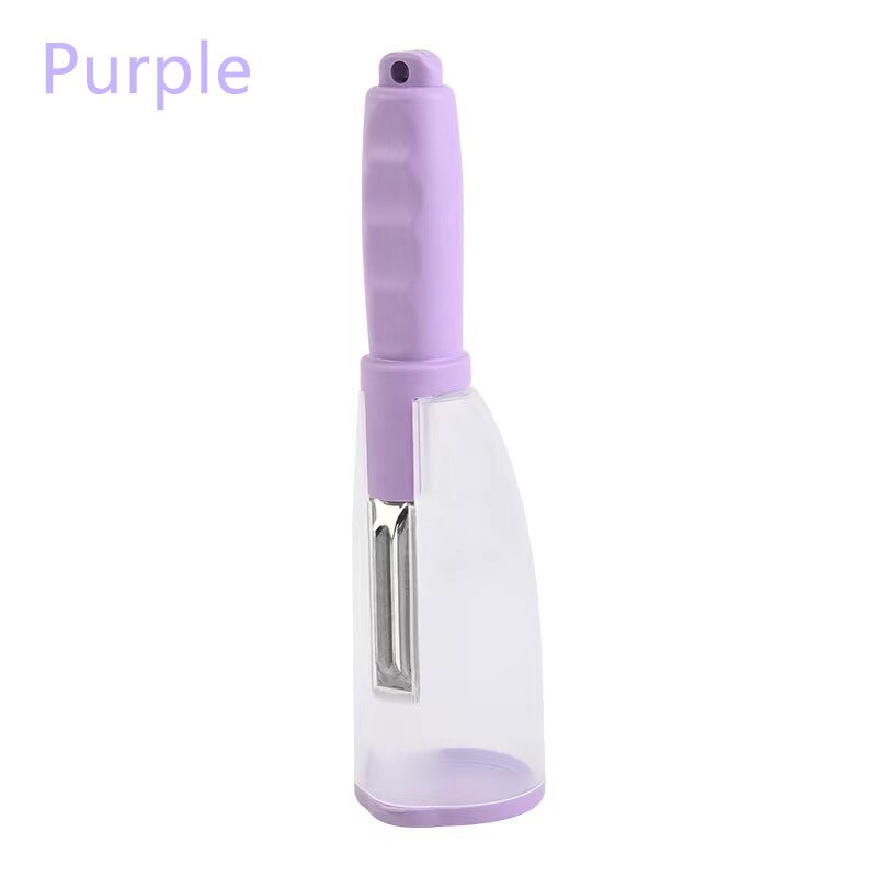 Multifunctional Storage Type Peeling Knife Peeling Knife With Storage Tube Peeler Peeling Apple Supplies Household Peeling Knife: Purple    A