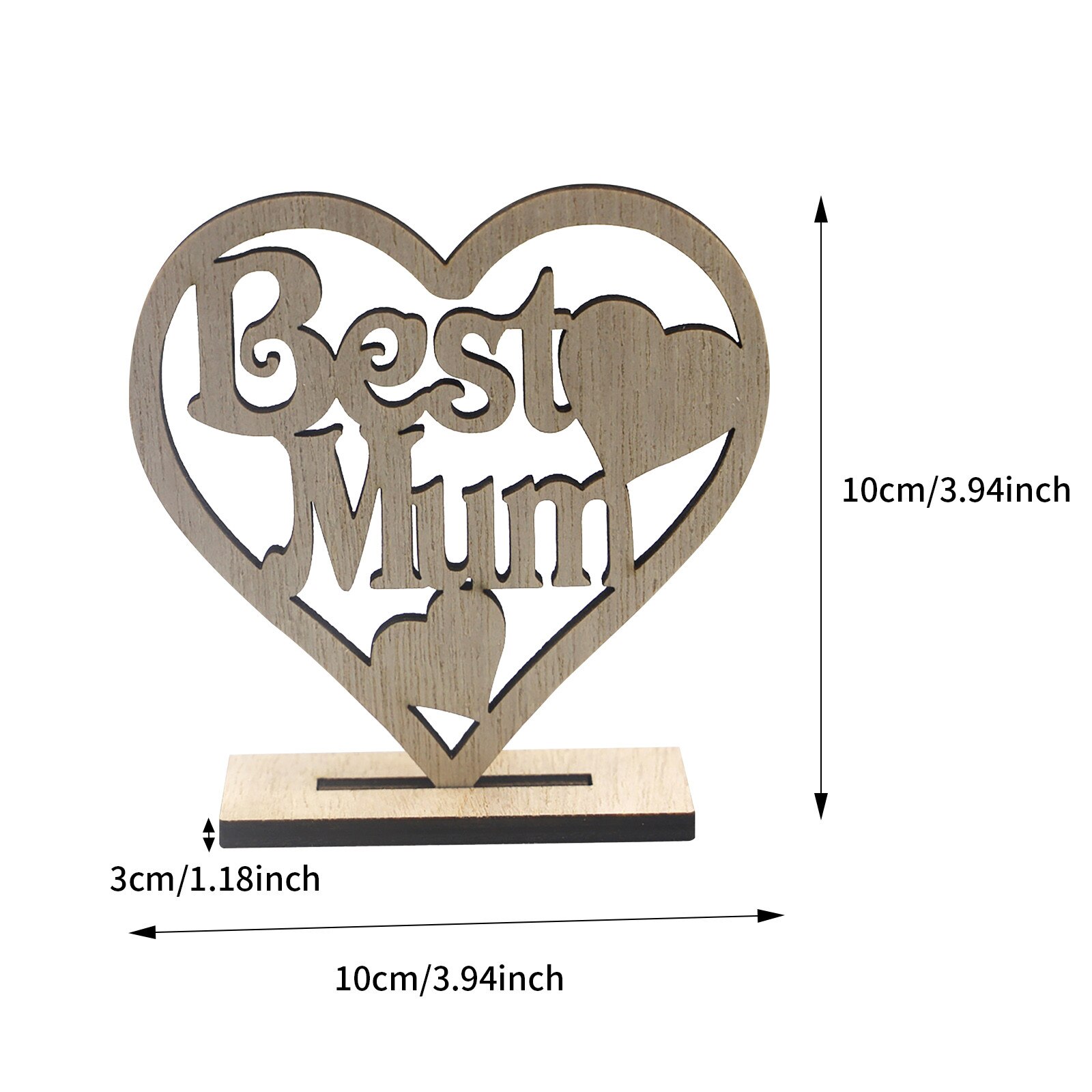 30 # Moederdag Houten Hartvormige Hollow Ornament Woodblock Craft Verjaardag Ambachten Plakboek Voor Home Party Decoratio levert