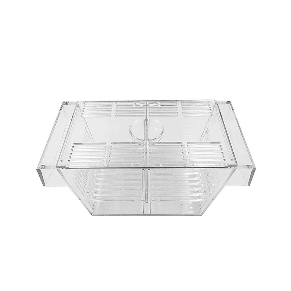 Double-Deck Transparent Acrylic Fish Tank Isolation Holder Breeder Box Aquarium Incubator House Hatching Fish Tank Fish Y2I8: 22.8x11.4x10cm