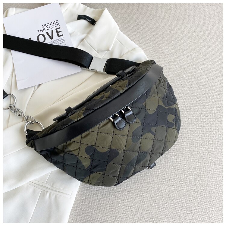 Women Chest Bag Camouflage Hobo Oxford Buddy Waist Bag Female Handbag Women's Shoulder Bags Lady Purse: Camouflage