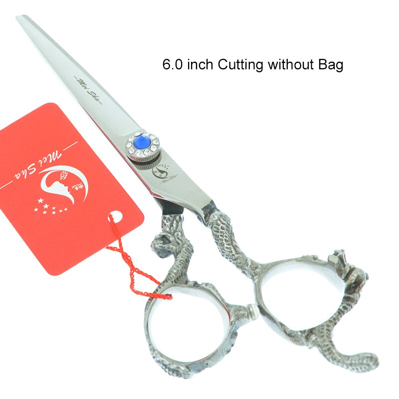 6.0" Dog Cutting Scissors Thinning Shears Dragon Handle Japanese Steel Dogs Grooming Scissors Barbers Tools A0096A: A0097A-03-60