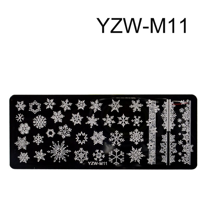 Weihnachten Nagel Kunst Druck Stanzen Vorlagen Edelstahl Schneeflocke Bilder Druck Platten Geometrische Stempel Schablone: GangYin-YZW-M11