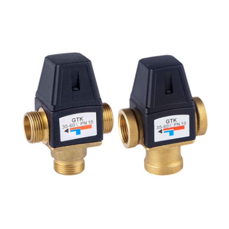 Válvula termostática de 3 vias, dn20/25, rosca fêmea/macho, bronze, aquecedor solar de água, acessório de banheiro