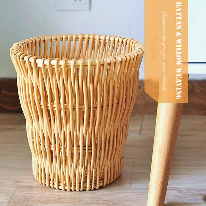 Rotan Prullenbak Wilg Huisvuilemmer Speelgoed Organizer Woonkamer Badkamer Prullenbak Home Decoratie