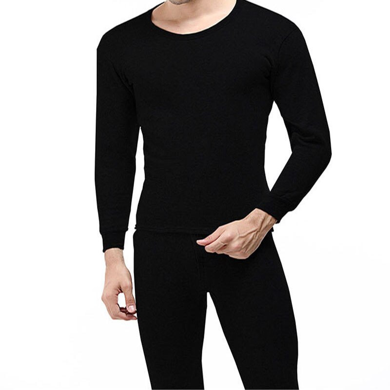 2pcs Autumn Winter Men's Clothing Inner Wear Sleepwear Pajama Tops+Pants Thermal Underwear Set