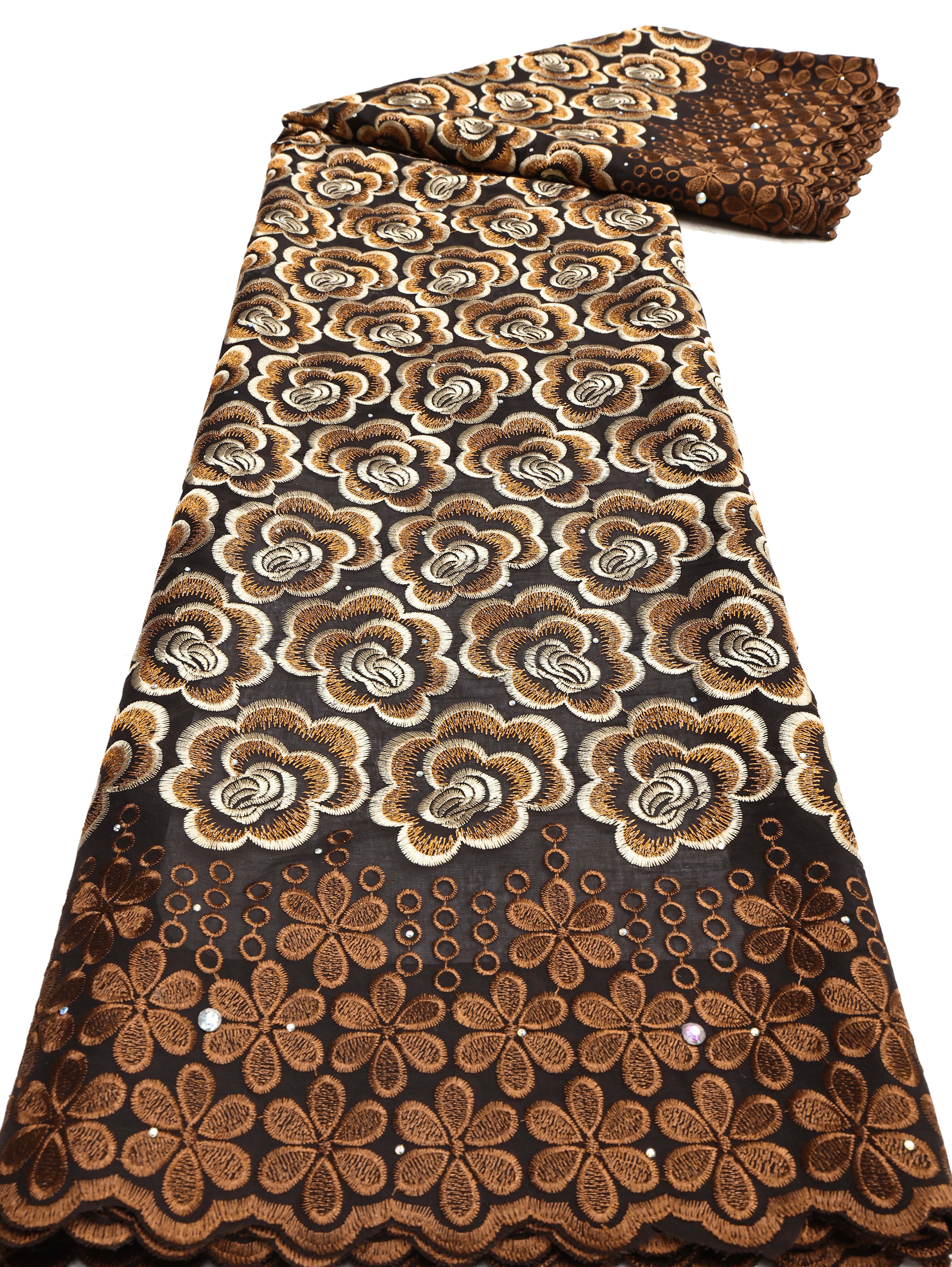 2025 Afrikaanse Nigeriaanse Tule Kant Stof Katoen Damast Guipure Formele Prom Party Gown Dress 5 Yards: Dull