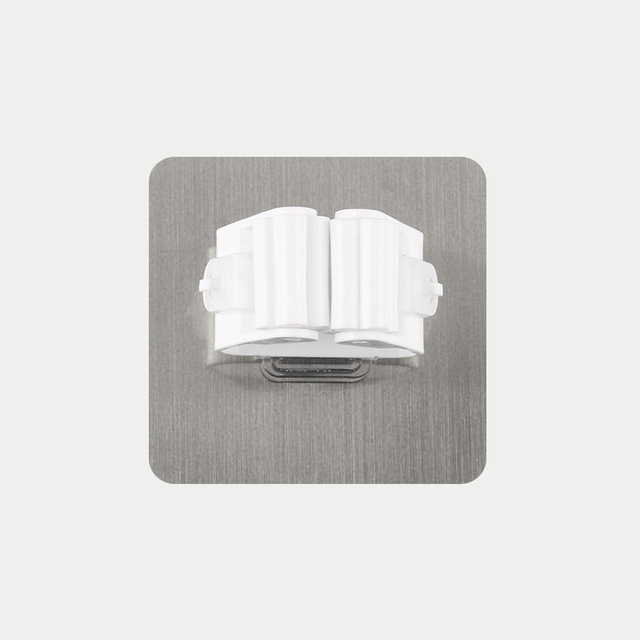 Adhesive Multi-Purpose Hooks Wall Mounted Mop Organizer Holder RackBrush Broom Hanger Hook Kitchen Bathroom Strong Hooks: A-white-8X8cm
