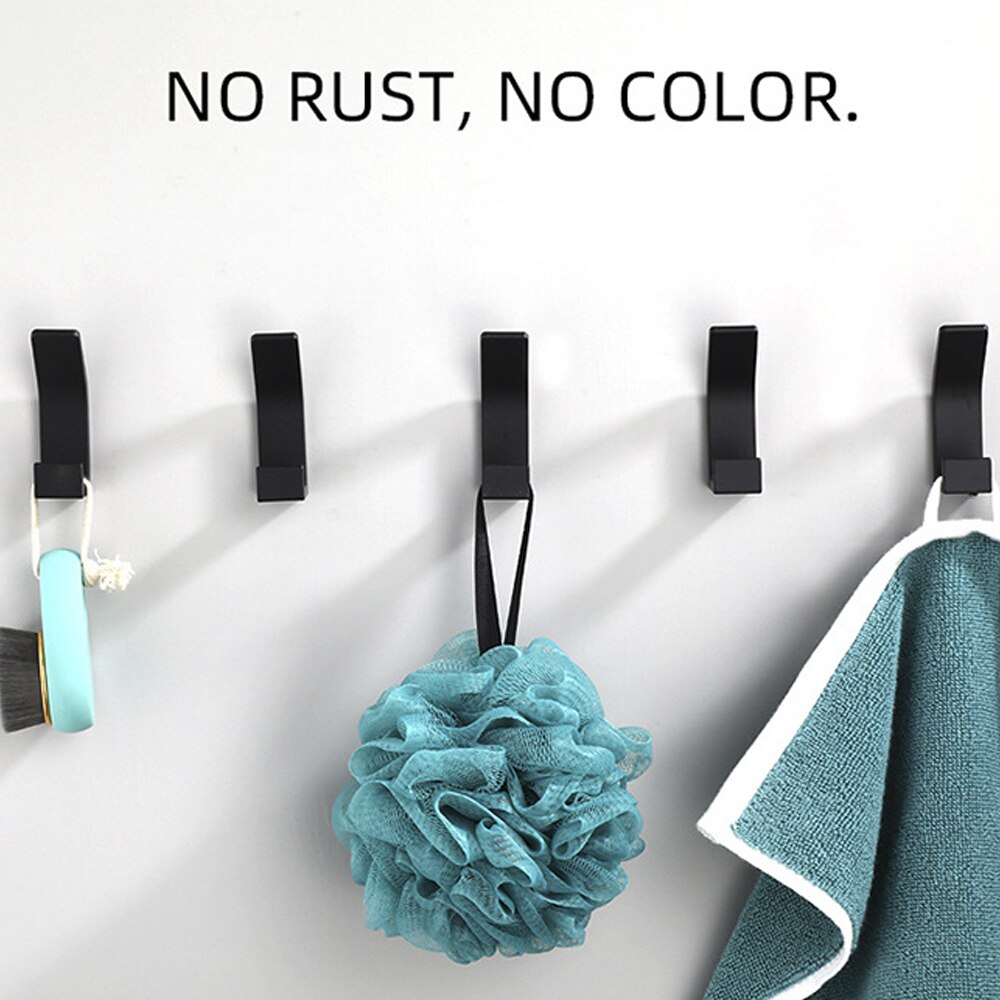 5Pcs Zelfklevende Muur Haken Kleding Tas Hanger Haak Wandmontage Jas Handdoek Roestvrij Sleutels Houder Keuken Badkamer accessoires