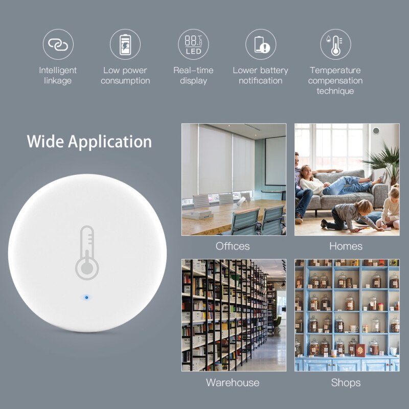 Tuya APP-Sensor inteligente de temperatura, humedad y presión del aire, conexión con batería Zigbee