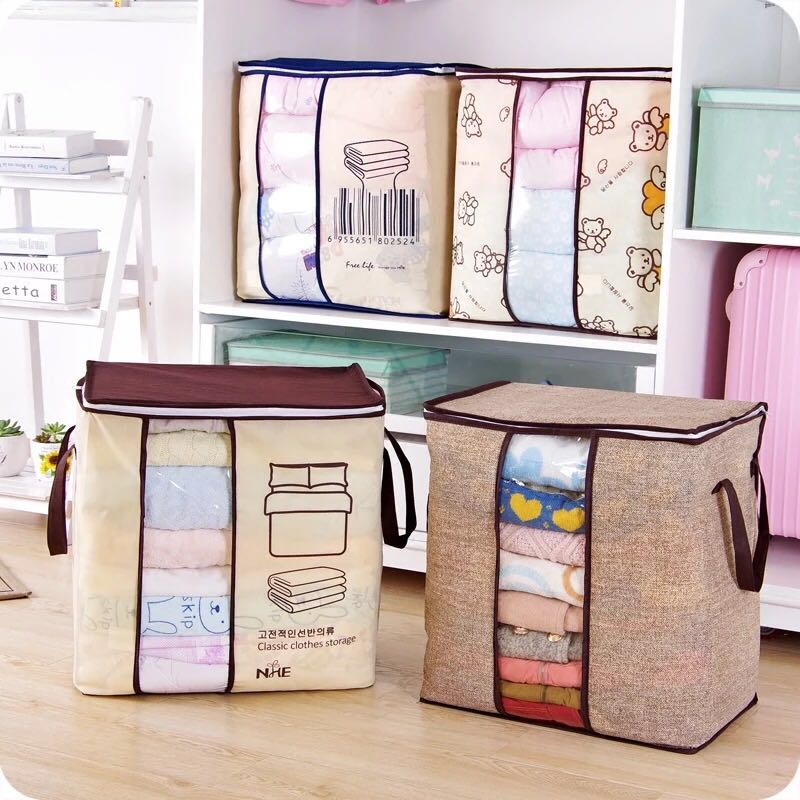 Doorschijnende Kleding Quilt Onder Bed Opbergtas Doek Doos Draagbare Rits Quilt Organizer Home Slaapkamer Organizer