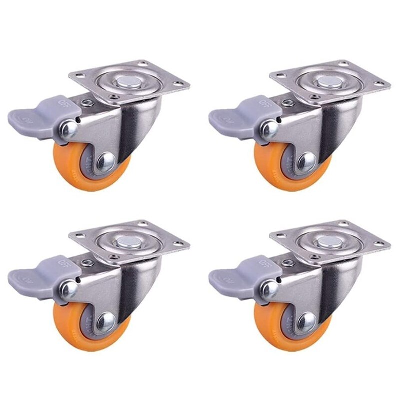 Draaibare zwenkwielen, meubelwielen, 6 stuks, kleine zelfklevend, 360