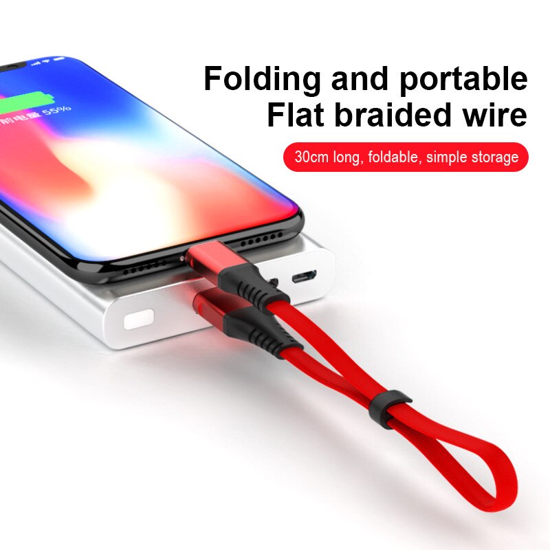0,3 M Kurze USB Ladung Daten Kabel Beleuchtung Für iphone XS XR X 8 7 6 6S 5S 5C 5 Für Android iOS Mini Ladekabel Energie Bank