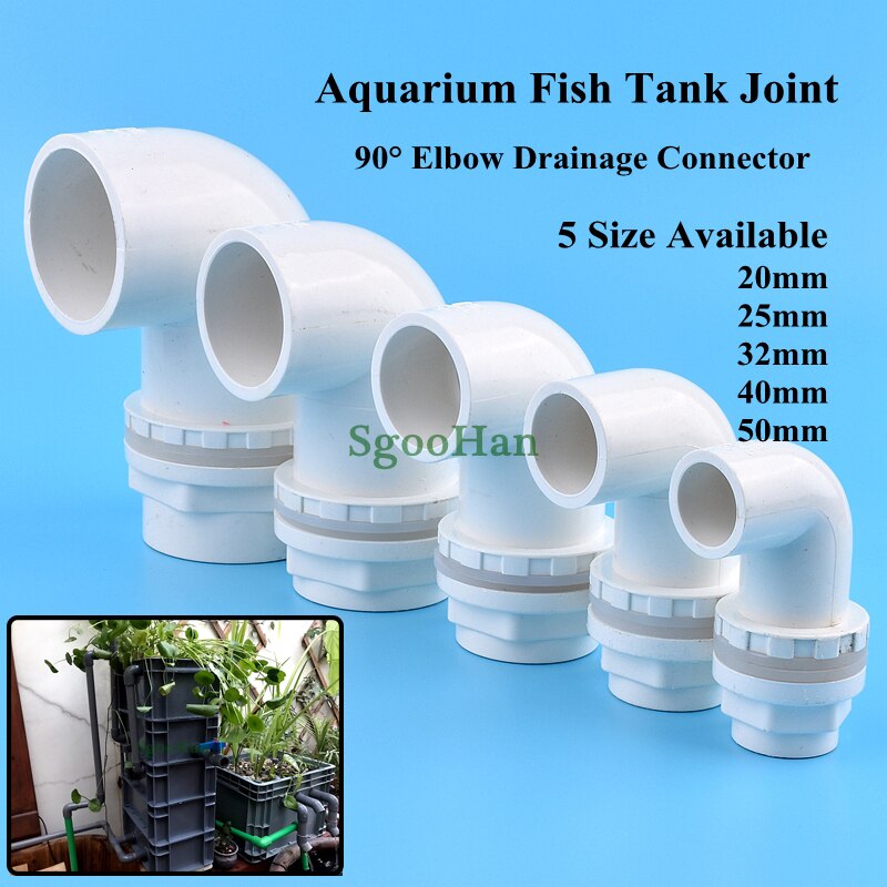1PC ID 20~50mm PVC Pipe Straight Aquarium Fish Tank Joint Home DIY Water Supply Tube Drain Fittings Drainage Elbow Connectors