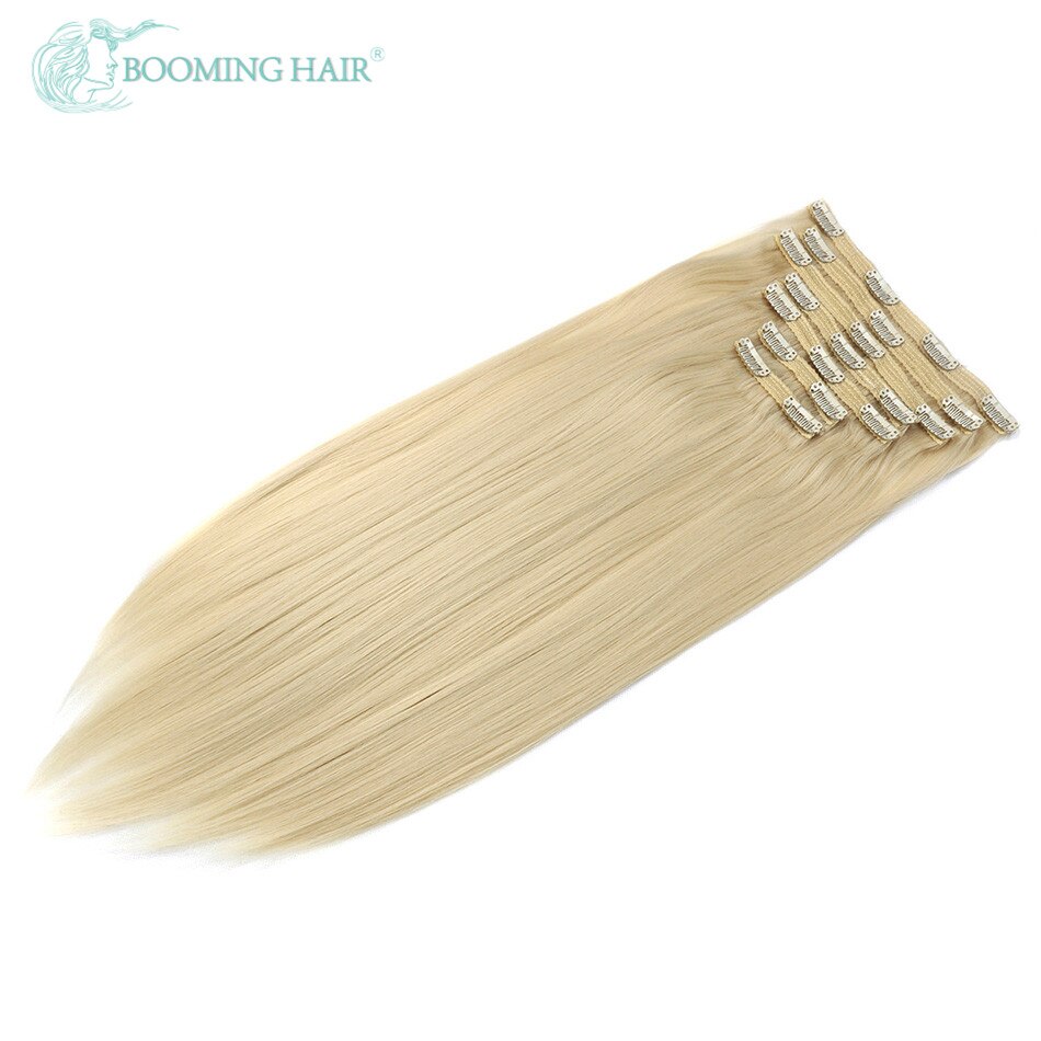 Natuurlijke Haar Clip In Extensions Lange Haarverlenging 20 Clip 24 Inches 7 Stks/set Zwart Bruin En Blond Kleur Door booming Haar