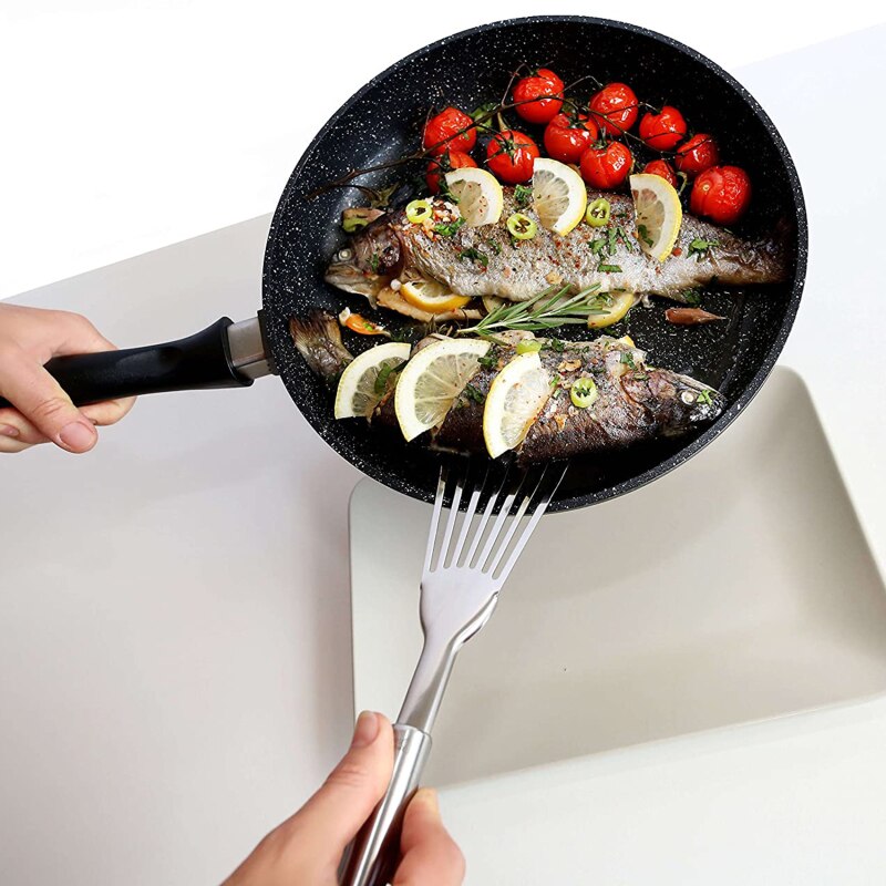 Stainless Steel Slotted Turner Spatula Fried Shovel Egg Fish Frying Pan Turners Cooking Utensils Kitchen Cooking Supplies