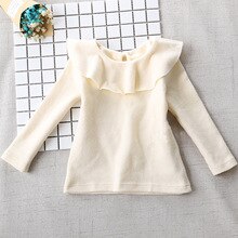 Girls Fall Shirt Baby Lotus Leaf Collar T-Shirt Wave Large Lapel Cotton Baby Girls Long Sleeve Top Shirts Baby Girl