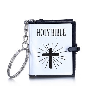 Bibelsk religiøst ornament kryds mini hellig skrift vedhæng nøglespænde (fås på engelsk)