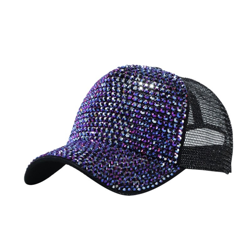 Nuove Donne di Modo Berretto Da Baseball di Strass Perla Di Lusso Paillettes Sport Cap Traspirante Snapback Cappello di Sun del Cappello di Hip Hop: B7