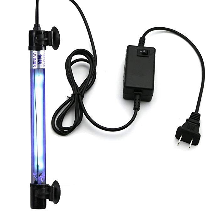 Aquarium UV Disinfection Lamp Submersible Waterproof Timing Sterilization Light Purified Water Algae Removal Fish Tank