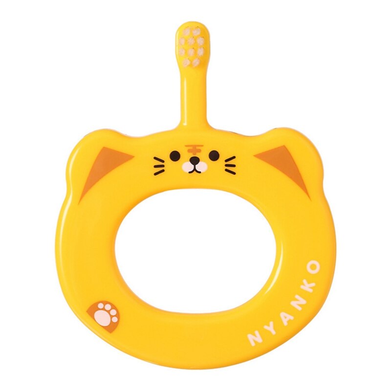 Baby Toothbrush Small Hand Ring Anti-card Throat Soft Hair Toothbrush Training Grip Children's Toothbrush: YW