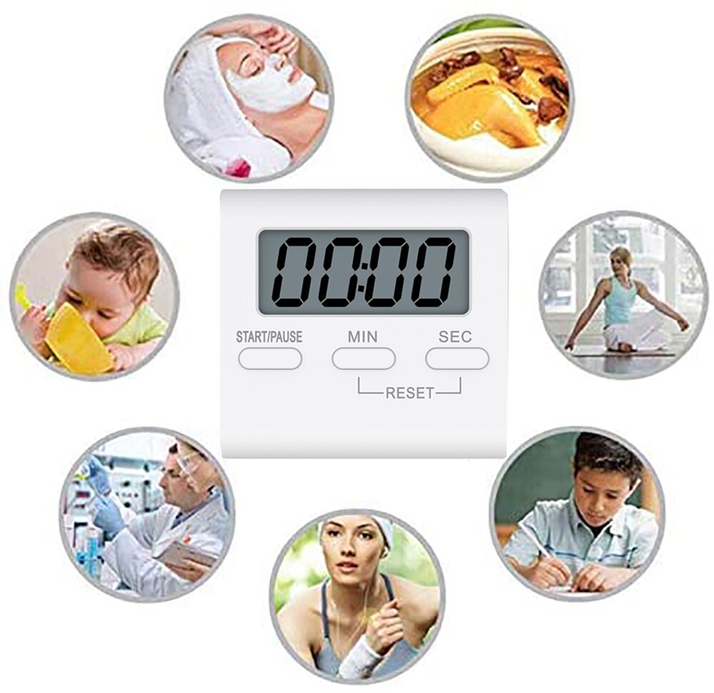 Digital Kitchen Timer Magnetic Countdown Timer with Loud Alarm Big Digits Back Stand for Cooking Classroom Teachers Not Battery