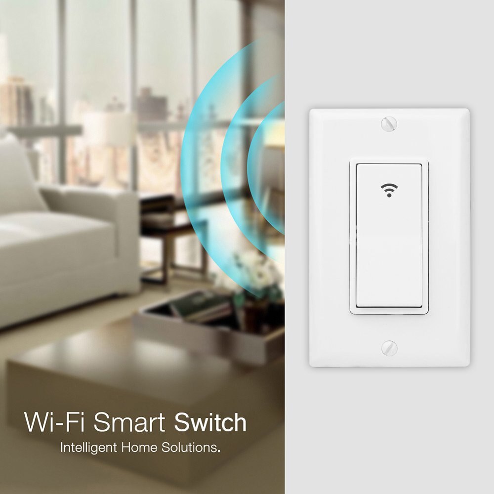 Tuya/Smart Life White Decorator Rocker Wifi Light Switch/Wireless Wifi Smart Wall Switch