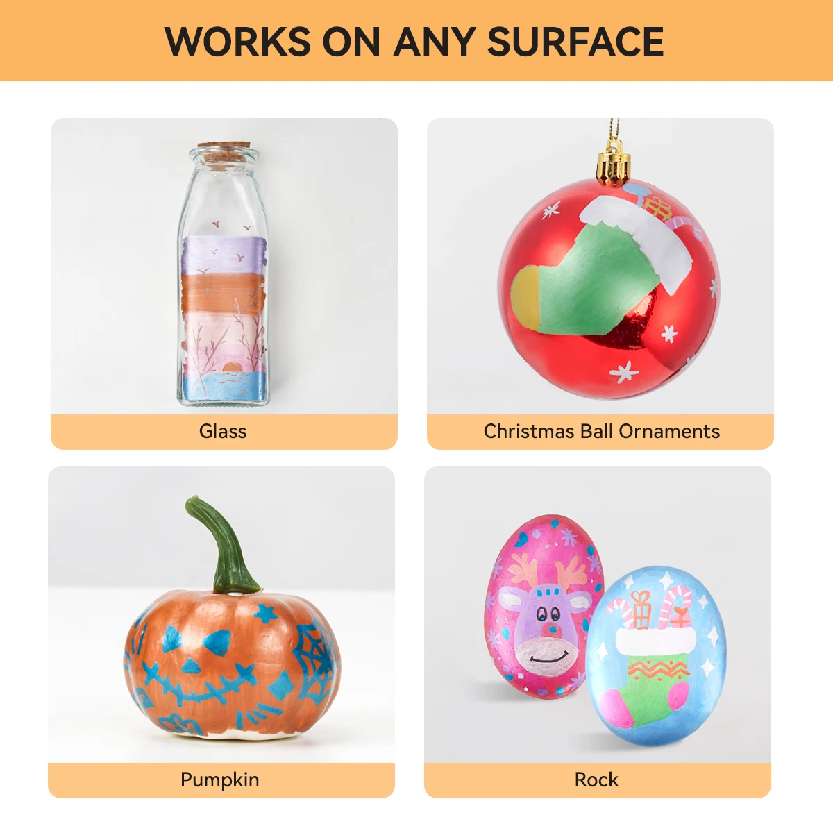 Arrtx 12 marcadores acrílicos de colores metálicos, pincel, bolígrafos acrílicos para piedra de roca, cerámica, porcelana, taza, tela de madera, pintura en lienzo