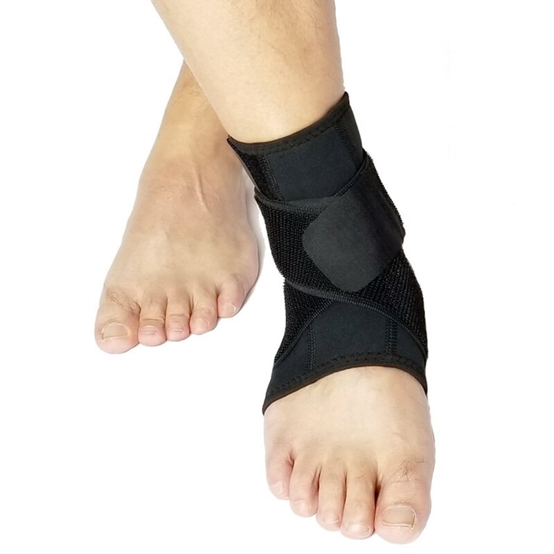 Elastische Veiligheid Enkel Ondersteuning Gym Running Bescherming Voet Bandage Enkel Brace Band Zwarte Anti-Slip Guard Sport Fitness Ondersteuning
