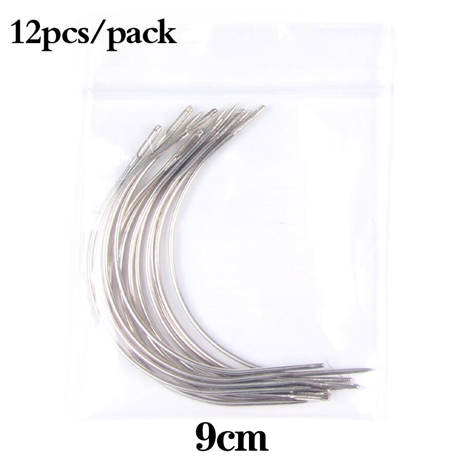 Alileader Bulk Gebogen Naald Voor Haar Weven Cap Pruiken Naalden 12 Stks/pak 6Cm/9Cm C-Type hand Naaien Naalden Set Gebogen Naalden: 9cm 12pcs c pins