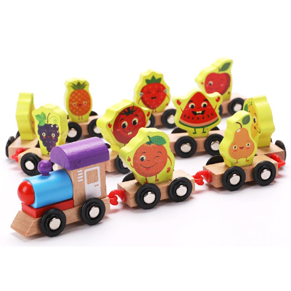 Baby Educatief Speelgoed Voor Kinderen Kleine Trein Houten Blokken Kleurrijke Demontage En Montage Bouwsteen Toy Vehicle