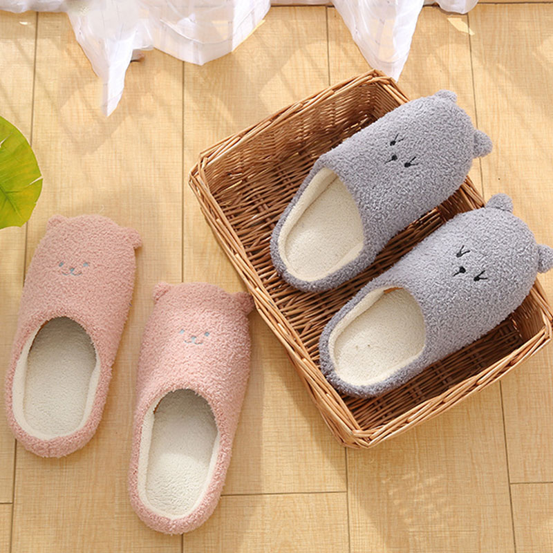 Soft Bottom Cute Bear Home Wooden Floor Anti-skid Mute Slippers Warm Slippers