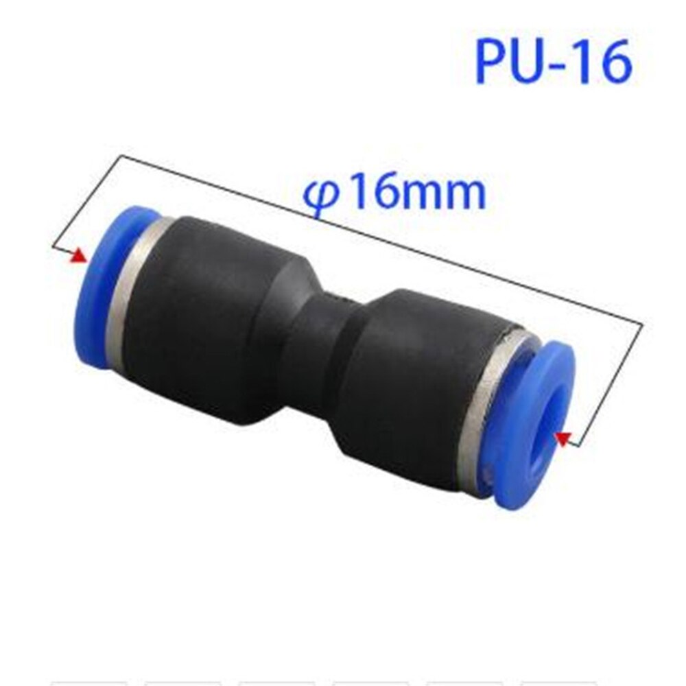 Raccord pneumatique rapide pour Tube de plomberie, raccord en plastique, raccord à Air, connecteur de Tube, 10/12/14/16mm, 1 pièce: PU-16