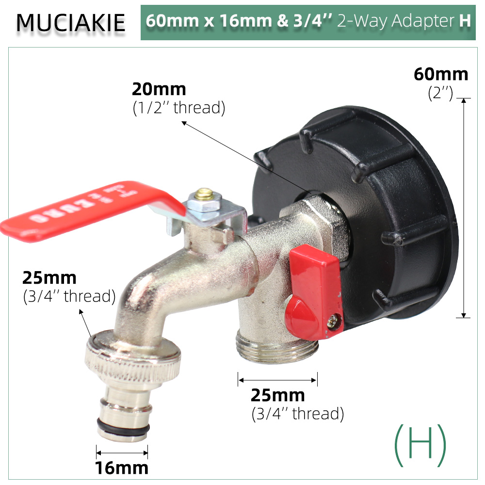 Tanque de agua IBC de 1/2 pulgadas: Hx1pc