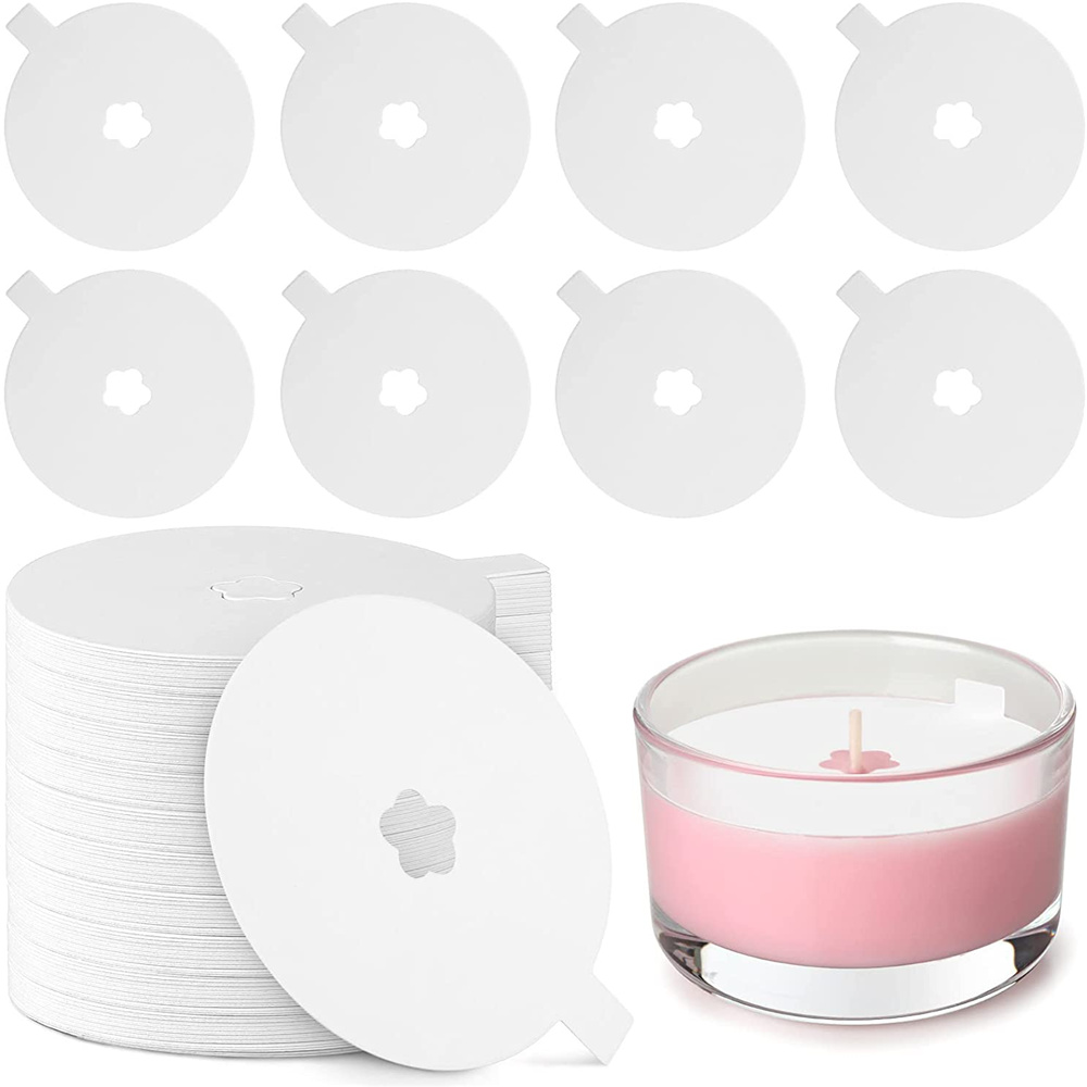 100Pcs Candle Dust Cover Paper Lids Candle Drip Protection Vigil Candle Supplies for Craft Making Dust Protection Paper: Flower