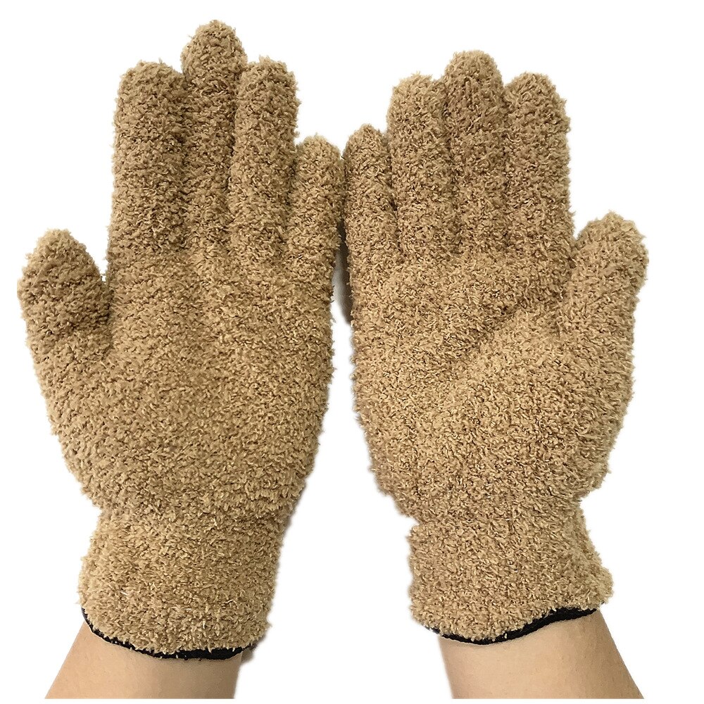 Gants anti-poussière en microfibre, 1 paire, en molleton de corail, pour le nettoyage et les travaux ménagers, absorbant