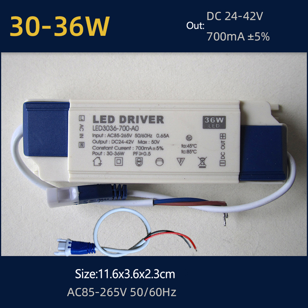 110V 220V 30W 36W 40W 50W LED Driver DC24-42V 700mA 750mA 900mA 1050mA 1200mA 1500mA Flicker Free Power Supply External Lighting: Pink