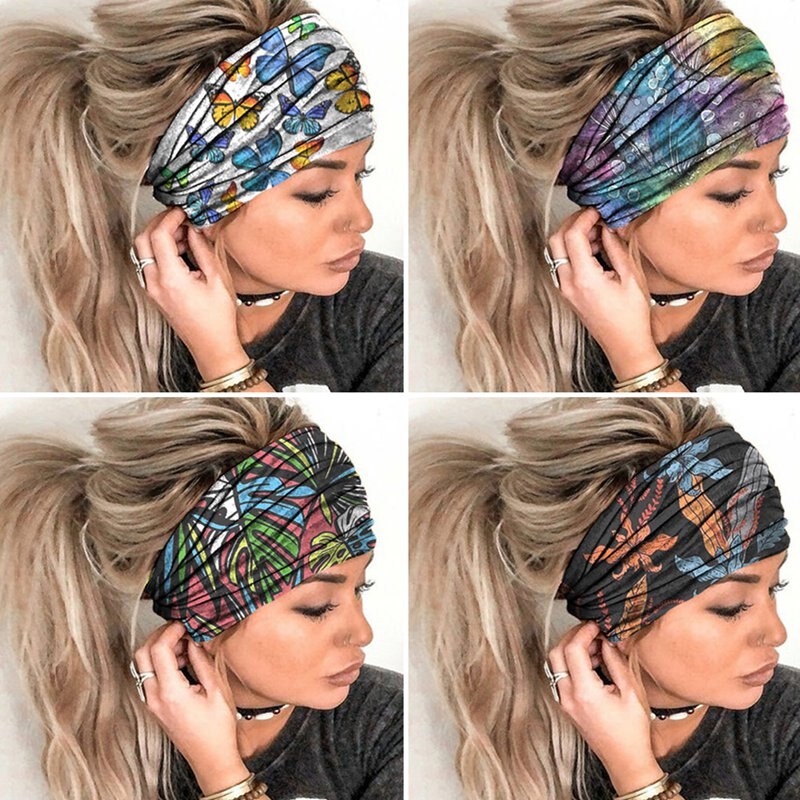 Tulband Hoofdband Zweet Band Elastische Sport Haarbanden Head Band Yoga Hoofdbanden Hoofddeksels Headwrap